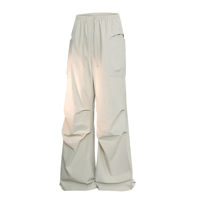 Men's oversized cargo pants in tech look with drawstring waistband, extra wide leg & adjustable leg openings Mune Fashion