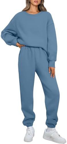 Women's Nano Relaxed Loungewear Set with Oversized Round Neck Sweatshirt and Tailored High Waist Jogging Pants made of French Terry Mune Fashion