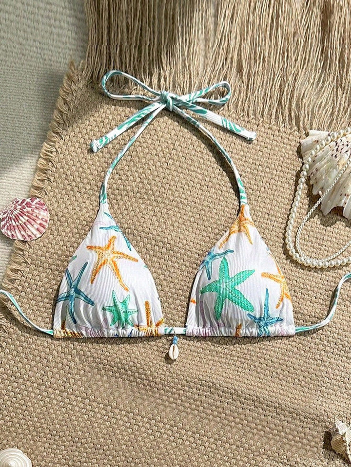 Women's triangle bikini with maritime star pattern Mune Fashion