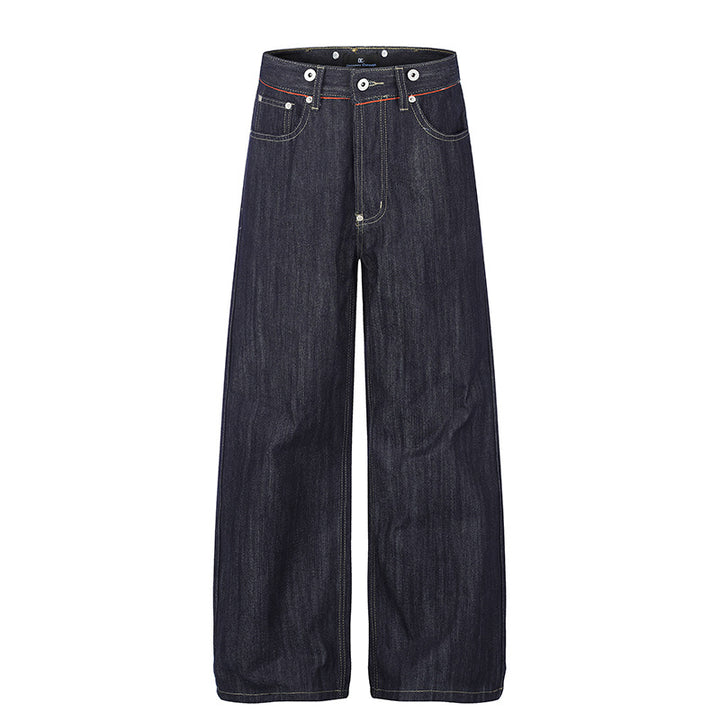 Women High-Cut Wide Denim Palazzo Jeans with Five-Pocket Cut Mune Fashion