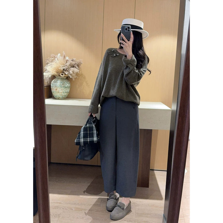 Women Elegant and Loose Suit Trousers Mune Fashion