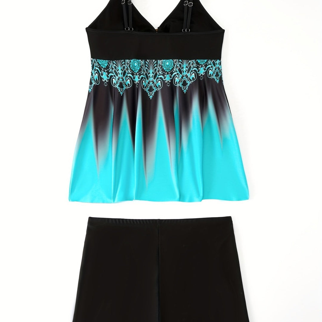 Women's swimsuit set with elegant pattern and comfortable shorts Mune Fashion