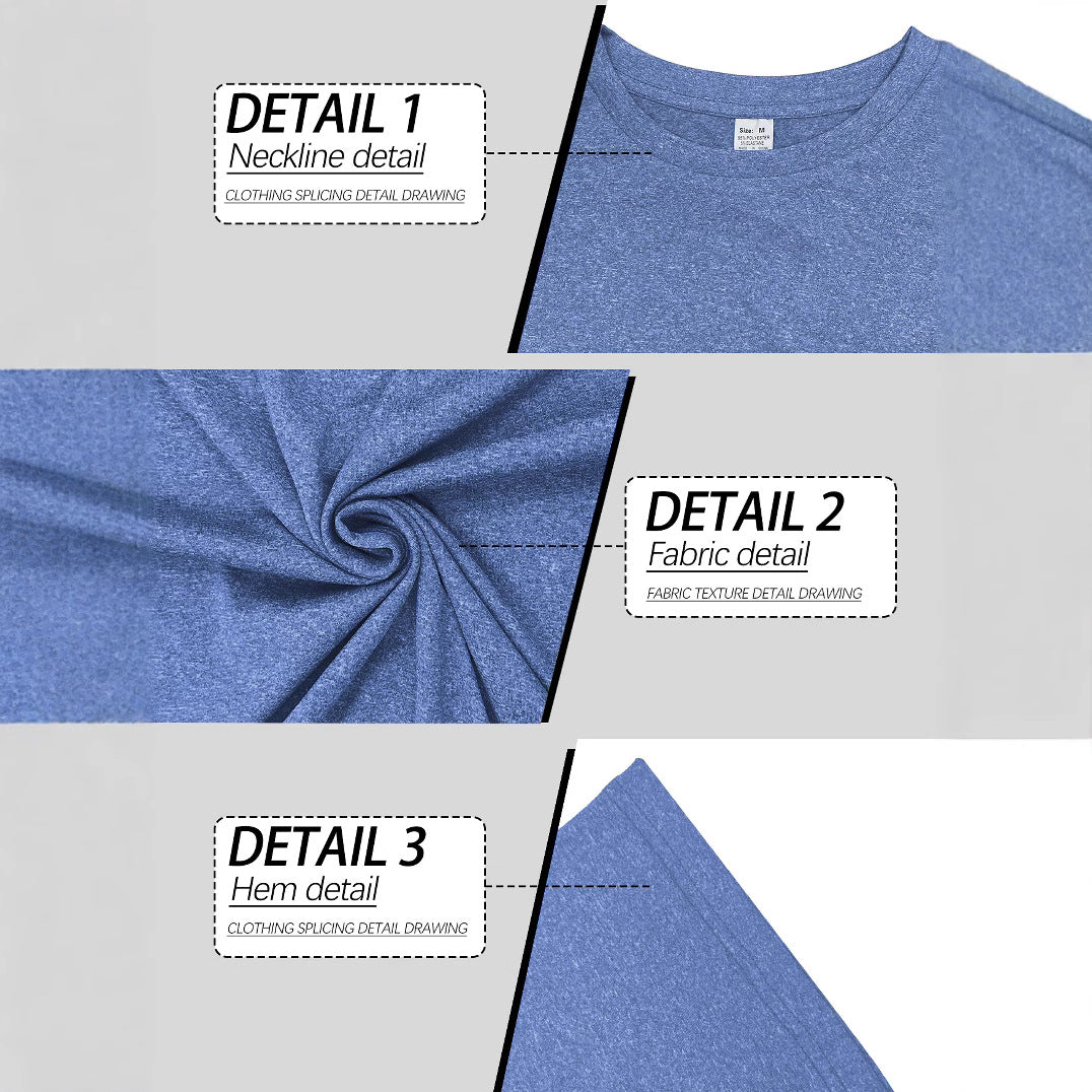 Men's melange functional T-shirt with round neck, lightweight cotton blend and breathable structure Mune Fashion