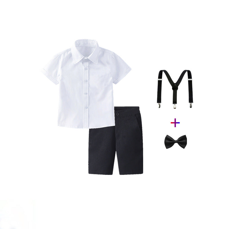 Women's festive shirt and shorts set with suspenders Mune Fashion