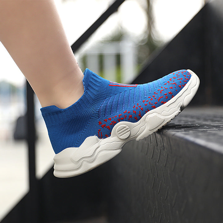 Ladies' breathable knitted sneakers with sock-like shaft and cushioning platform sole Mune Fashion