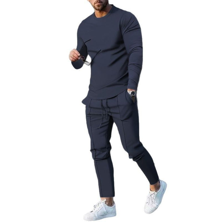 Men's fitted long-sleeve shirt made of cotton stretch with a round neckline and body-hugging fit Mune Fashion