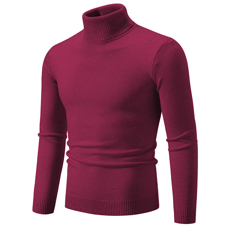 Men's Slim-Fit Turtleneck Sweater made of fine knit with ribbed stand collar and elastic waistband Mune Fashion