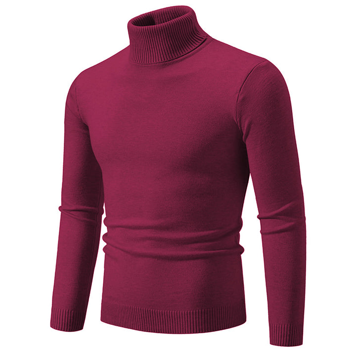 Men's Slim-Fit Turtleneck Sweater made of fine knit with ribbed stand collar and elastic waistband Mune Fashion