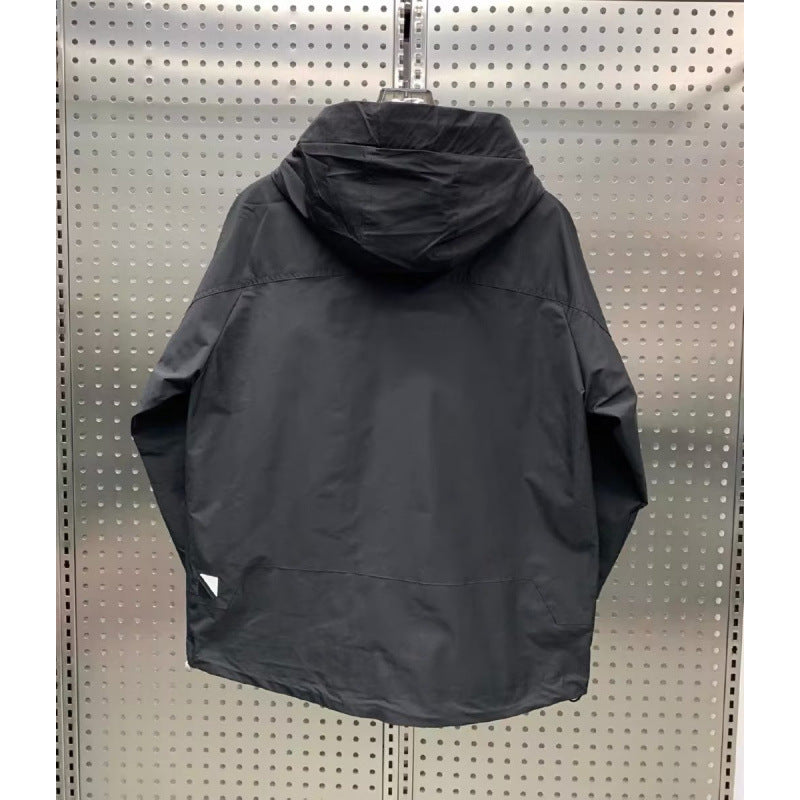 Men's Lightweight Utility Jacket with Hood, Multiple Flap Pockets and Concealed Zipper Mune Fashion