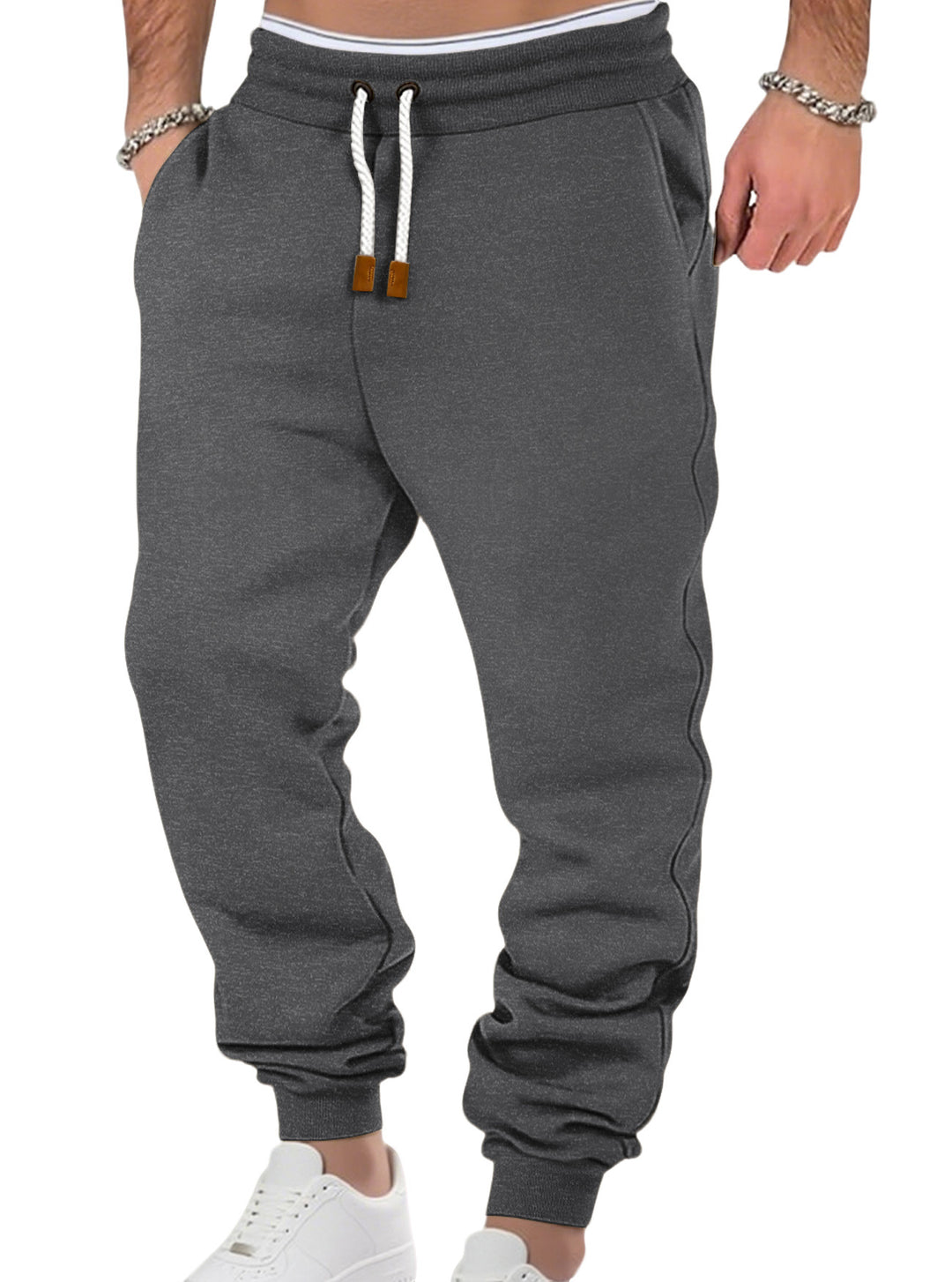 Men's comfortable jogging pants made of high-quality cotton blend with elastic waistband, drawstring, and cuffs Mune Fashion