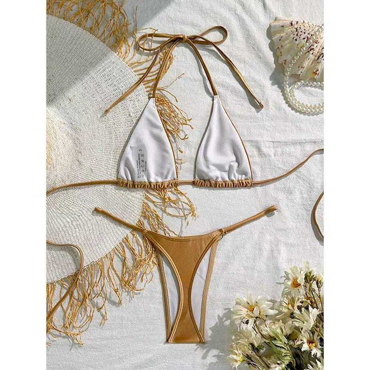 Women's Triangle Bikini with Fringed Details Mune Fashion