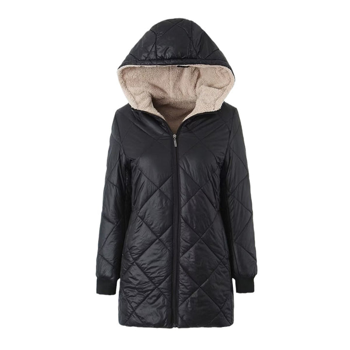 Women's quilted coat with teddy lining and hood Mune Fashion