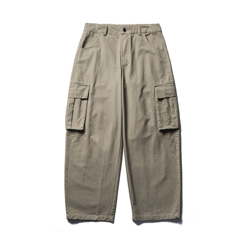 Men's Loose Cargo Pants made of Cotton Blend with Large Flap Pockets and Relaxed Fit Mune Fashion
