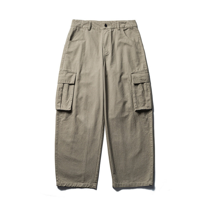 Men's Loose Cargo Pants made of Cotton Blend with Large Flap Pockets and Relaxed Fit Mune Fashion