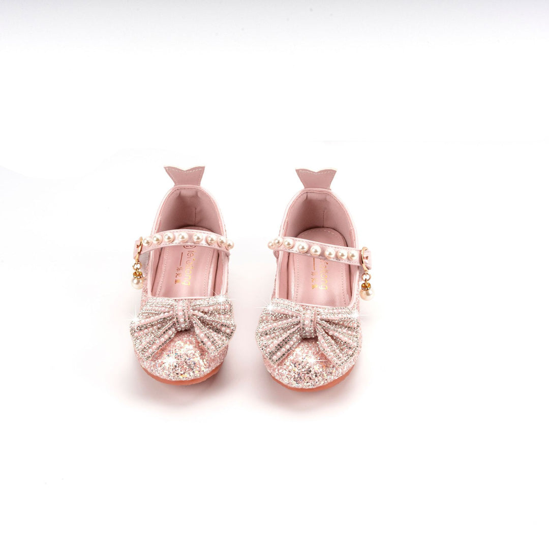 Ladies Glittering Ballet Flats with Pearl Closure Mune Fashion