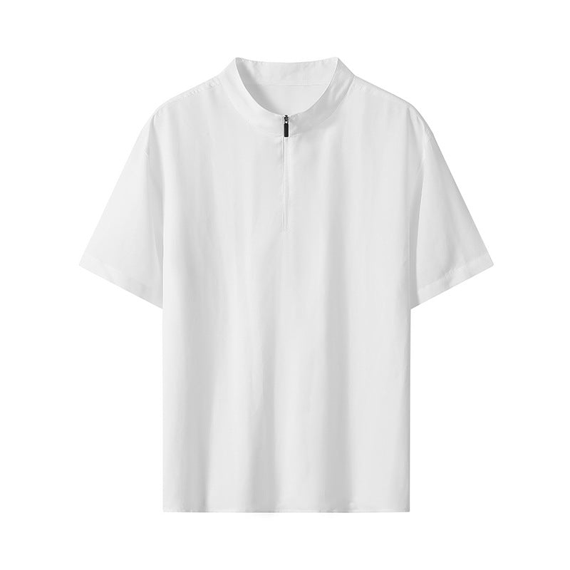 Herren Kurzarm‑Halbzip‑Shirt mit Stehkragen und Relaxed‑Fit Mune Fashion