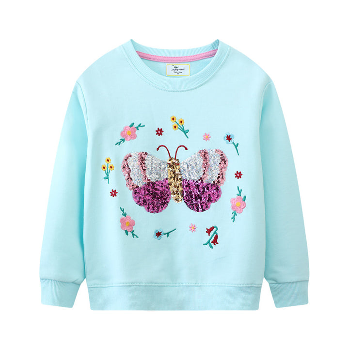 Girls sweatshirt with colorful butterfly motif Mune Fashion