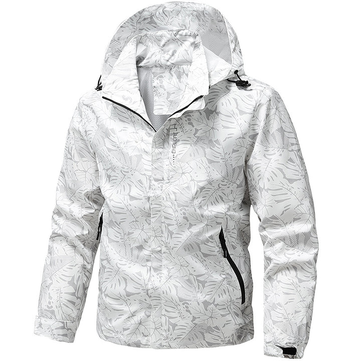 Men's Lightweight Outdoor Jacket with Hood and Print Mune Fashion