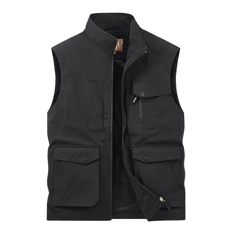 Men's Outdoor Utility Vest with Multi-Pockets, Zipper and Mesh Lining Mune Fashion