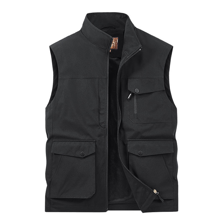 Men's Outdoor Utility Vest with Multi-Pockets, Zipper and Mesh Lining Mune Fashion