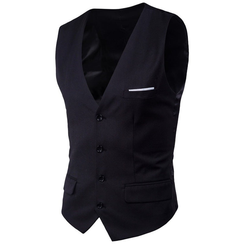 Men's nan formal suit waistcoat with deep V-neck satin back and flap pockets Mune Fashion