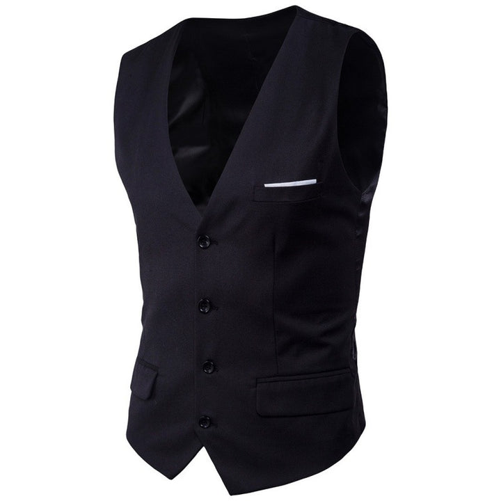 Men's nan formal suit waistcoat with deep V-neck satin back and flap pockets Mune Fashion
