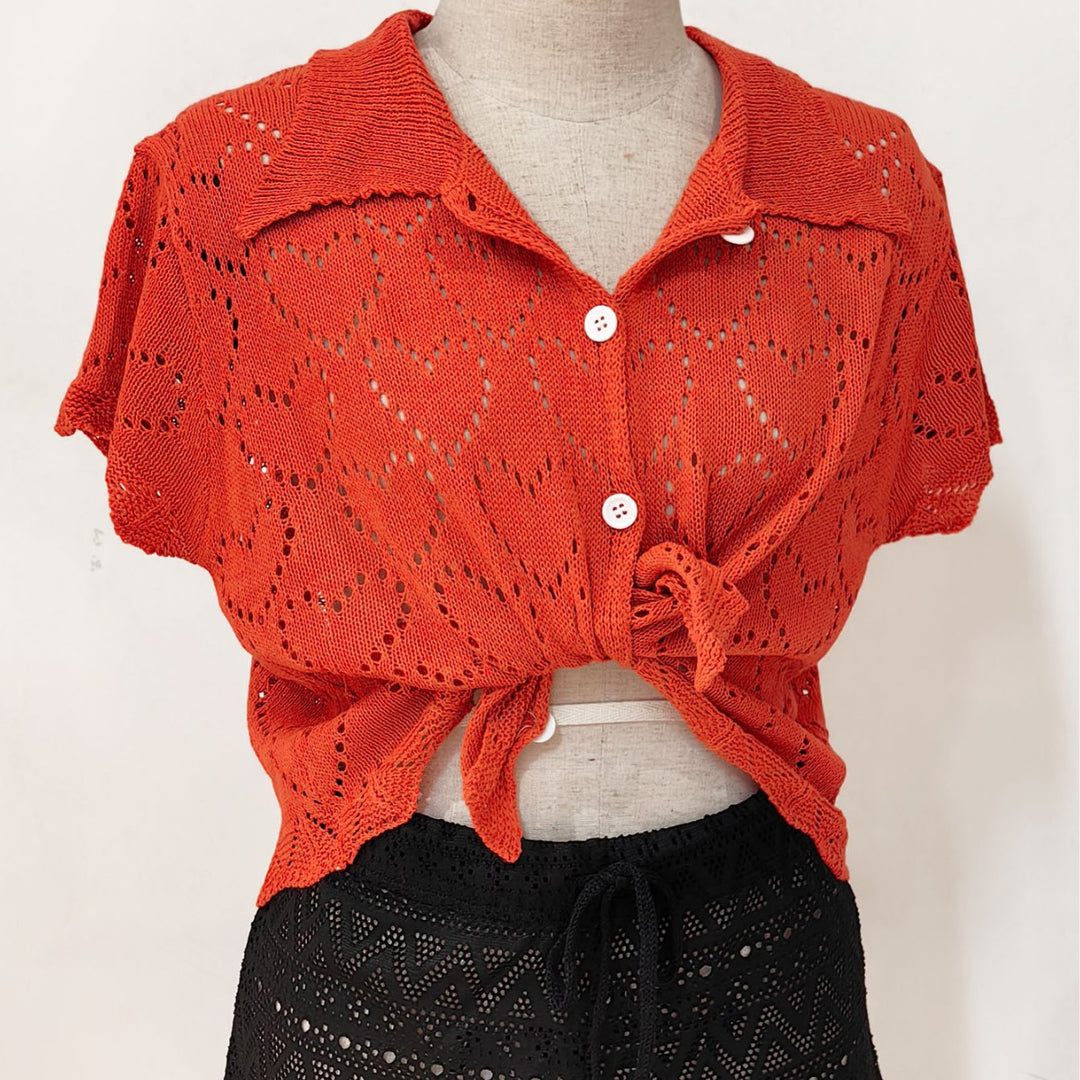 Women's airy crochet cardigan with trendy lace pattern Mune Fashion