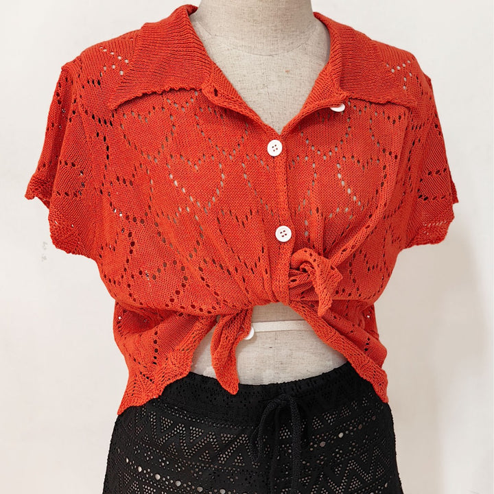 Women's airy crochet cardigan with trendy lace pattern Mune Fashion