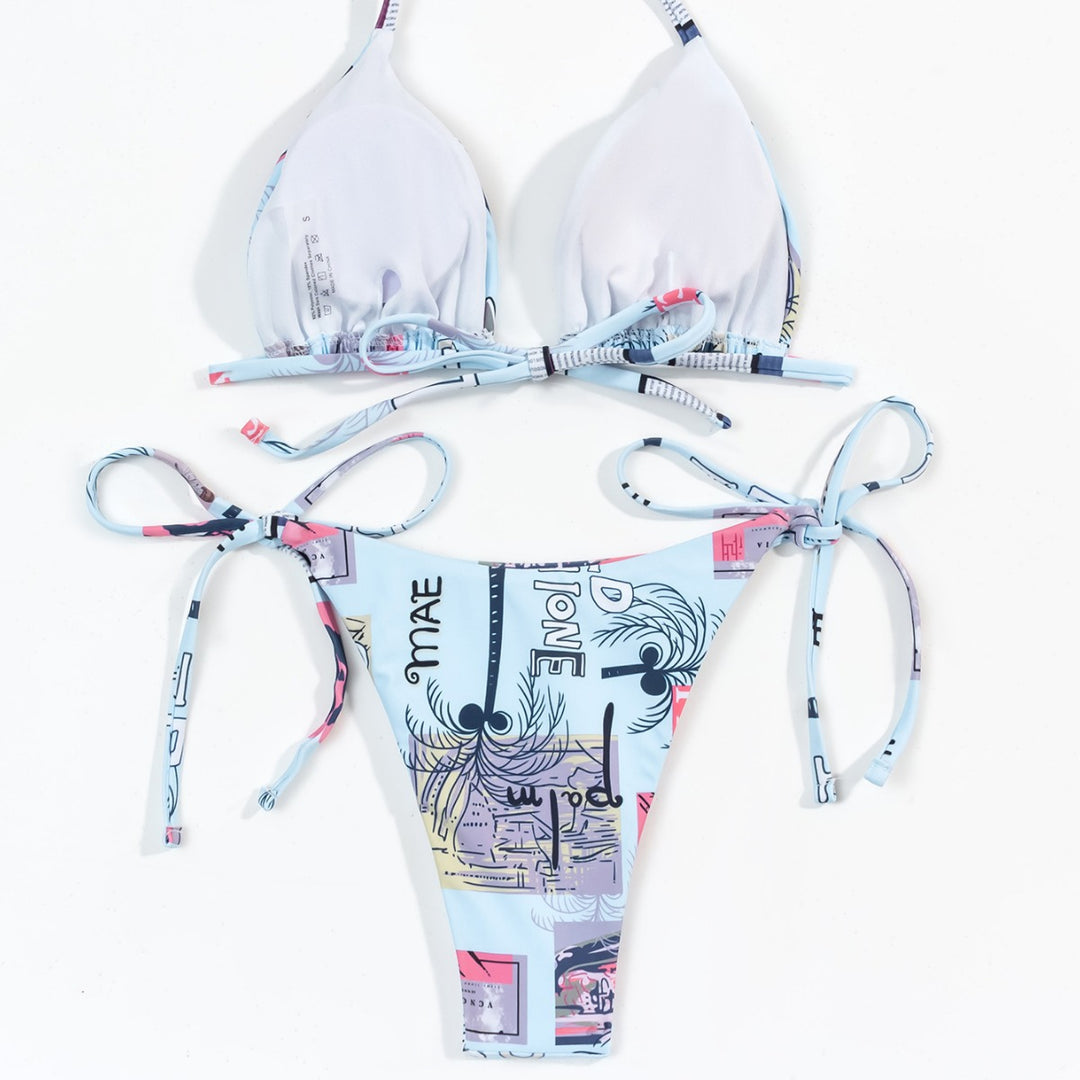 Women's adjustable triangle bikini with fashionable print Mune Fashion