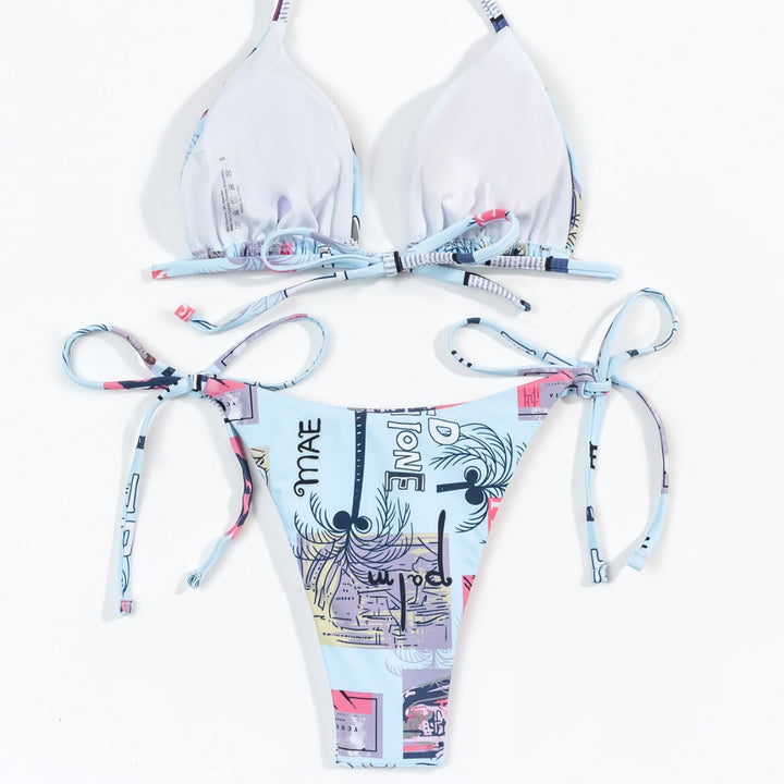 Women's adjustable triangle bikini with fashionable print Mune Fashion