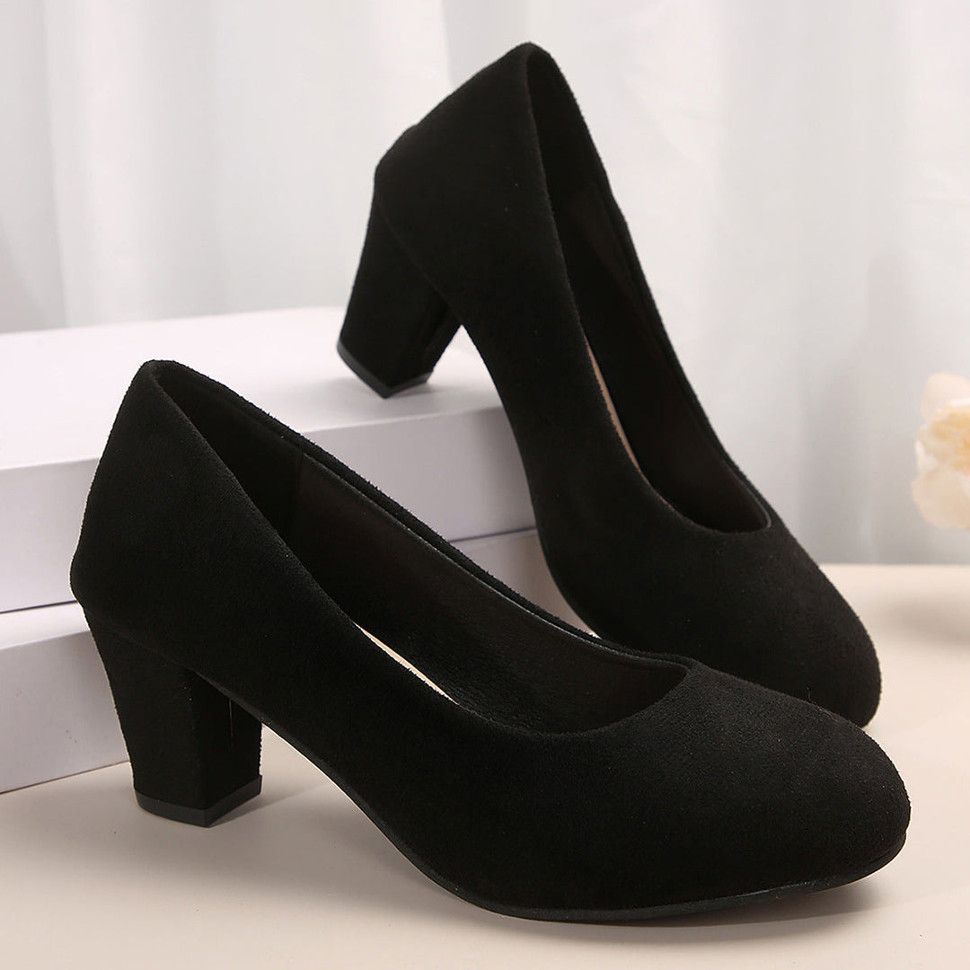 Ladies elegant pumps with comfortable block heels Mune Fashion