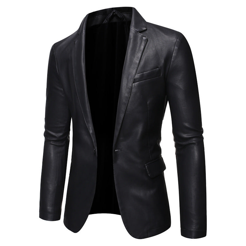 Men's Elegant Faux Leather Blazer Mune Fashion