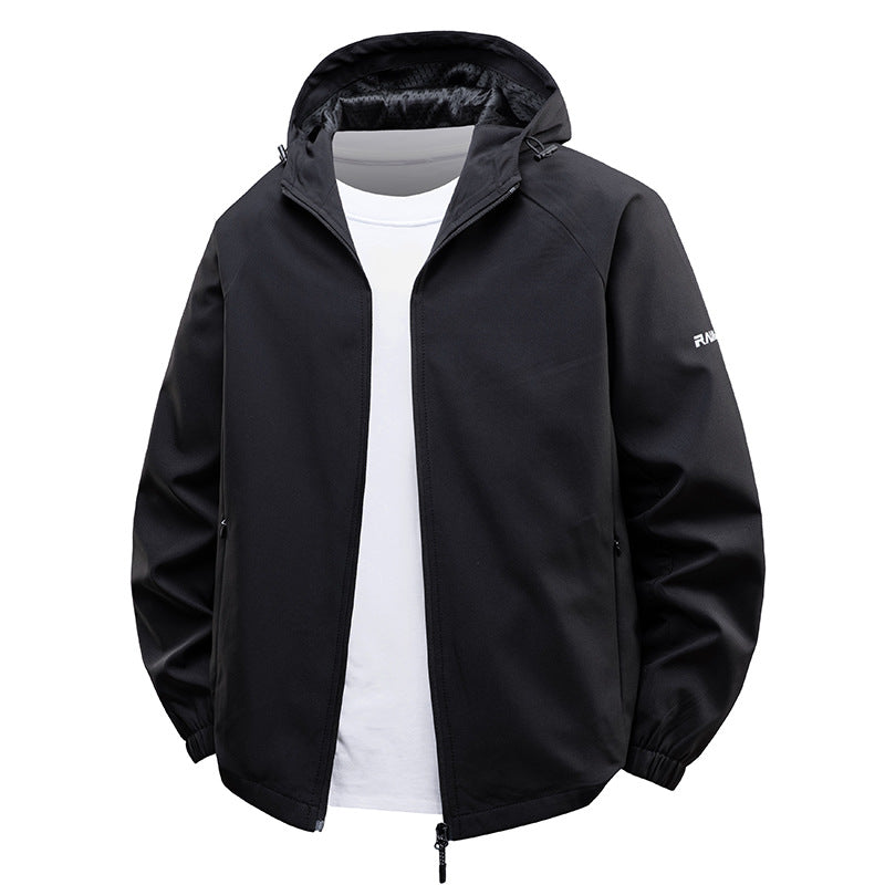 Men's lightweight water-repellent hooded shell jacket with breathable mesh lining Mune Fashion