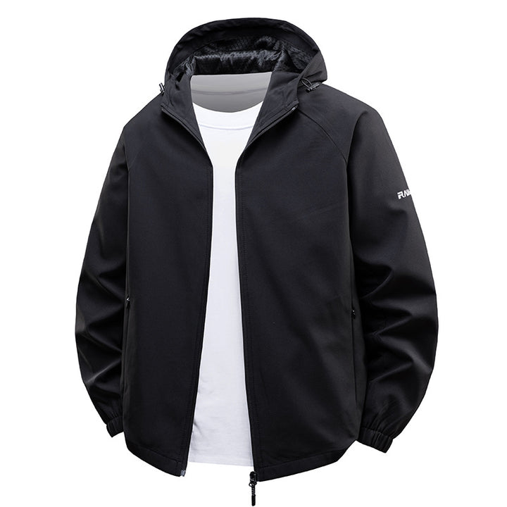 Men's lightweight water-repellent hooded shell jacket with breathable mesh lining Mune Fashion