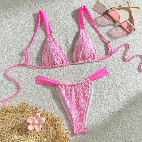Women Lace Triangle Bikini Mune Fashion