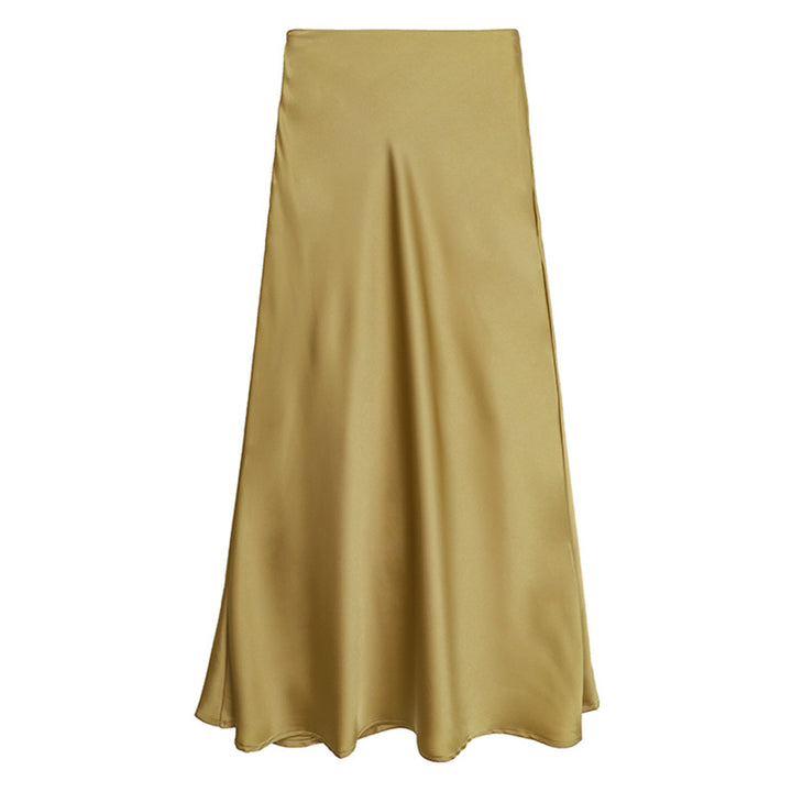 Women's nan bias-cut maxi skirt with high, seamless waistband and flowing satin look Mune Fashion