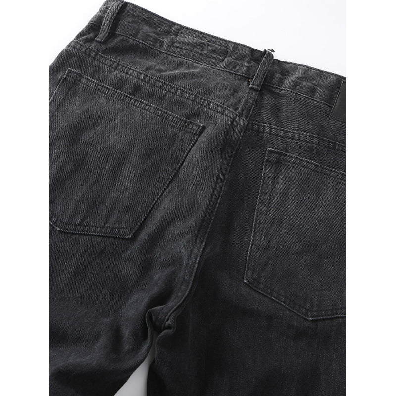 Men's Tapered Relaxed Denim Jeans with High Waist and Clean Used Look Mune Fashion