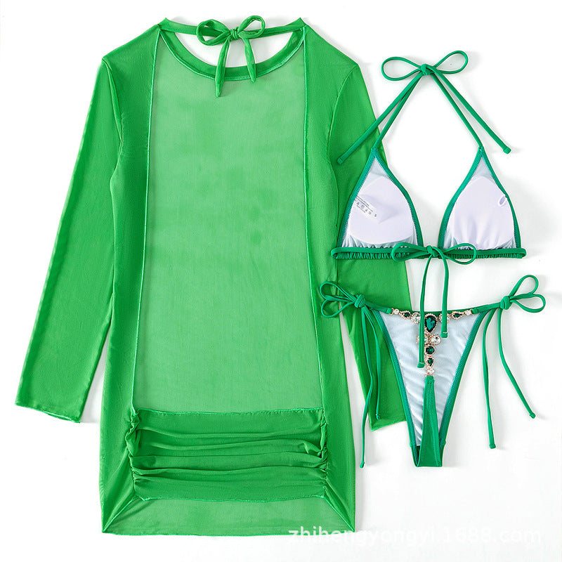 Women's sexy wrap dress with sparkling jewelry detail Mune Fashion