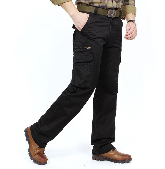 Men's robust cargo pants made of cotton canvas with multiple pockets and knee reinforcement Mune Fashion