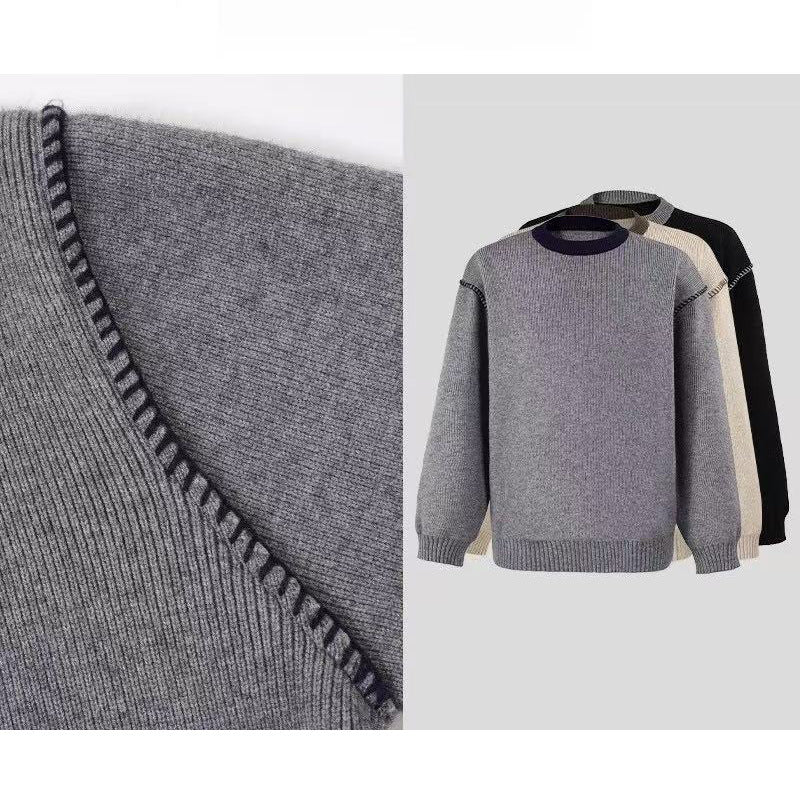 Women Stylish Chunky Knit Sweater with High Collar Mune Fashion