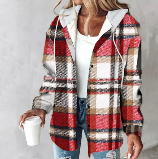 Women's hooded cardigan with stripes and snap button placket Mune Fashion