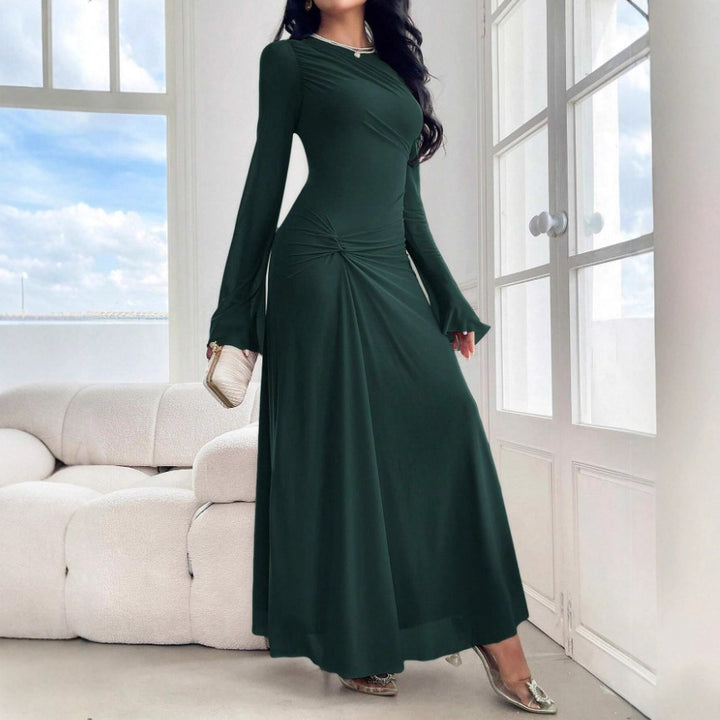 Women's maxi dress with gathered waist and bell sleeves Mune Fashion