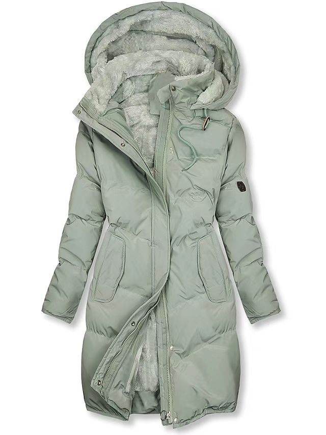 Women's Insulated Winter Parka with Removable Hood and Soft Lining Mune