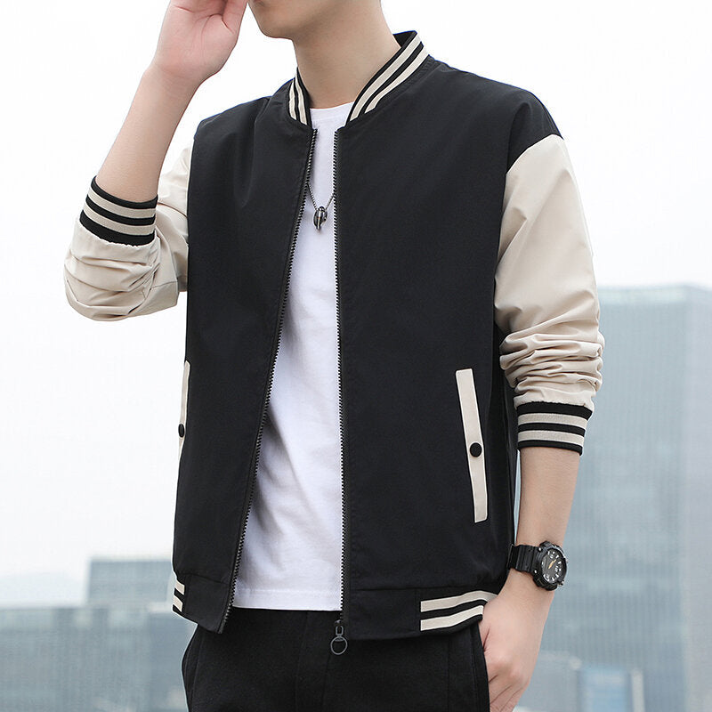 Men's sporty transitional jacket with high stand-up collar Mune Fashion 1788241839