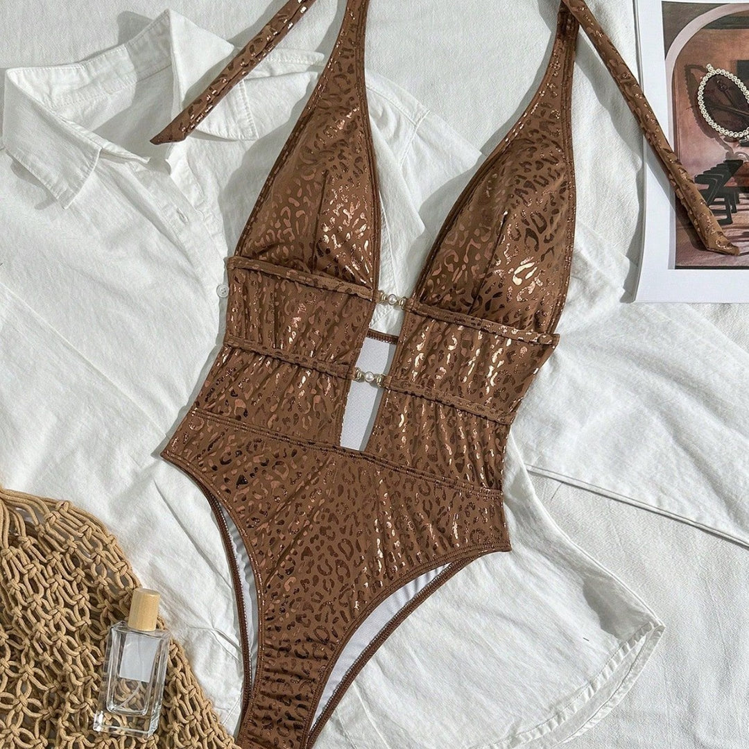 Women Elegant Swimsuit with Deep Back Cutout Mune Fashion