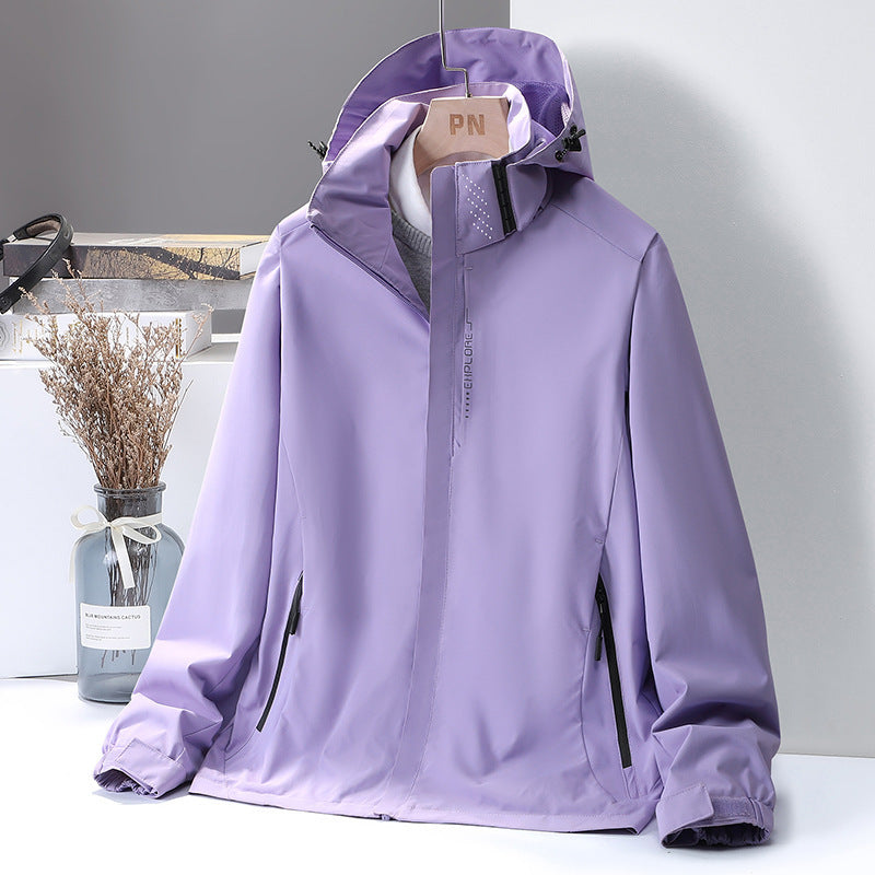 Women's Lightweight Softshell Hooded Jacket with Windproof Storm Flap and Concealed Zipper Pockets Mune Fashion