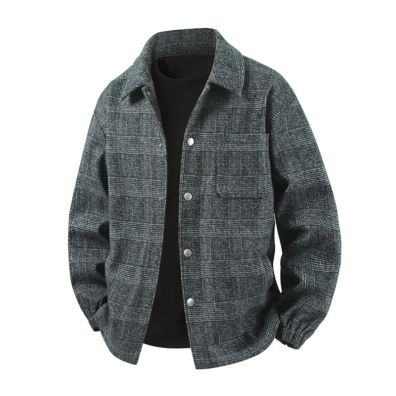 Men's Stylish Utility Jacket with Check Pattern Mune Fashion