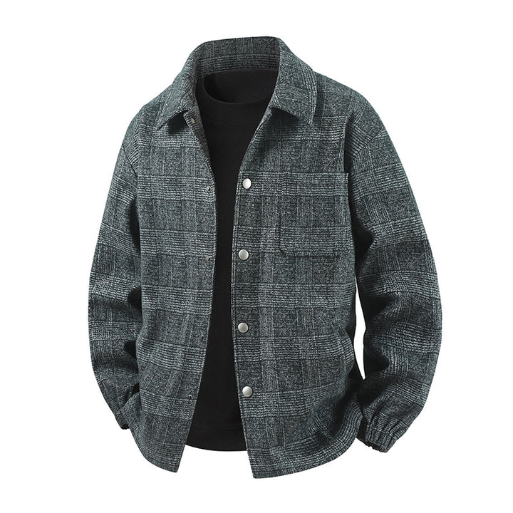 Men's Stylish Utility Jacket with Check Pattern Mune Fashion