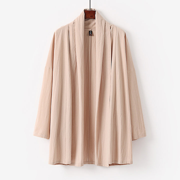 Unisex Open Kimono Cardigan made of lightweight cotton-linen blend Mune Fashion