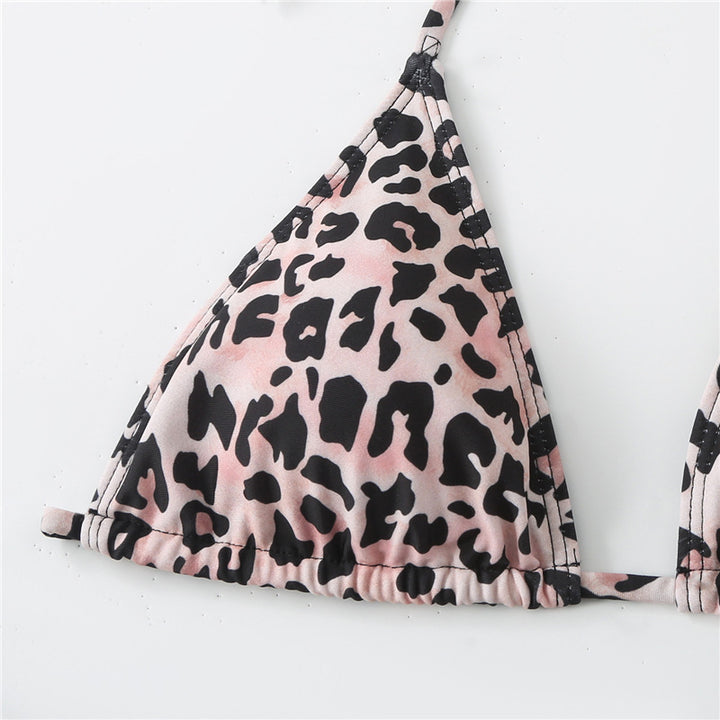 Women Triangle Bikini Set with Playful Animal Pattern Mune Fashion